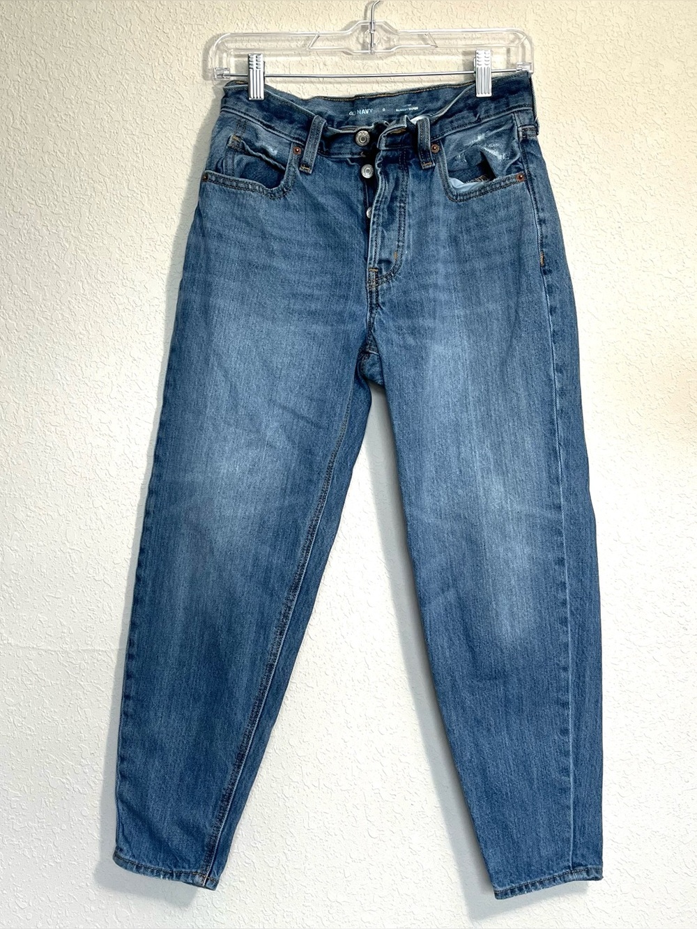 OLD NAVY High Rise Slouchy Taper Denim Jeans Women 0 Clean Minimalist 90s Casual